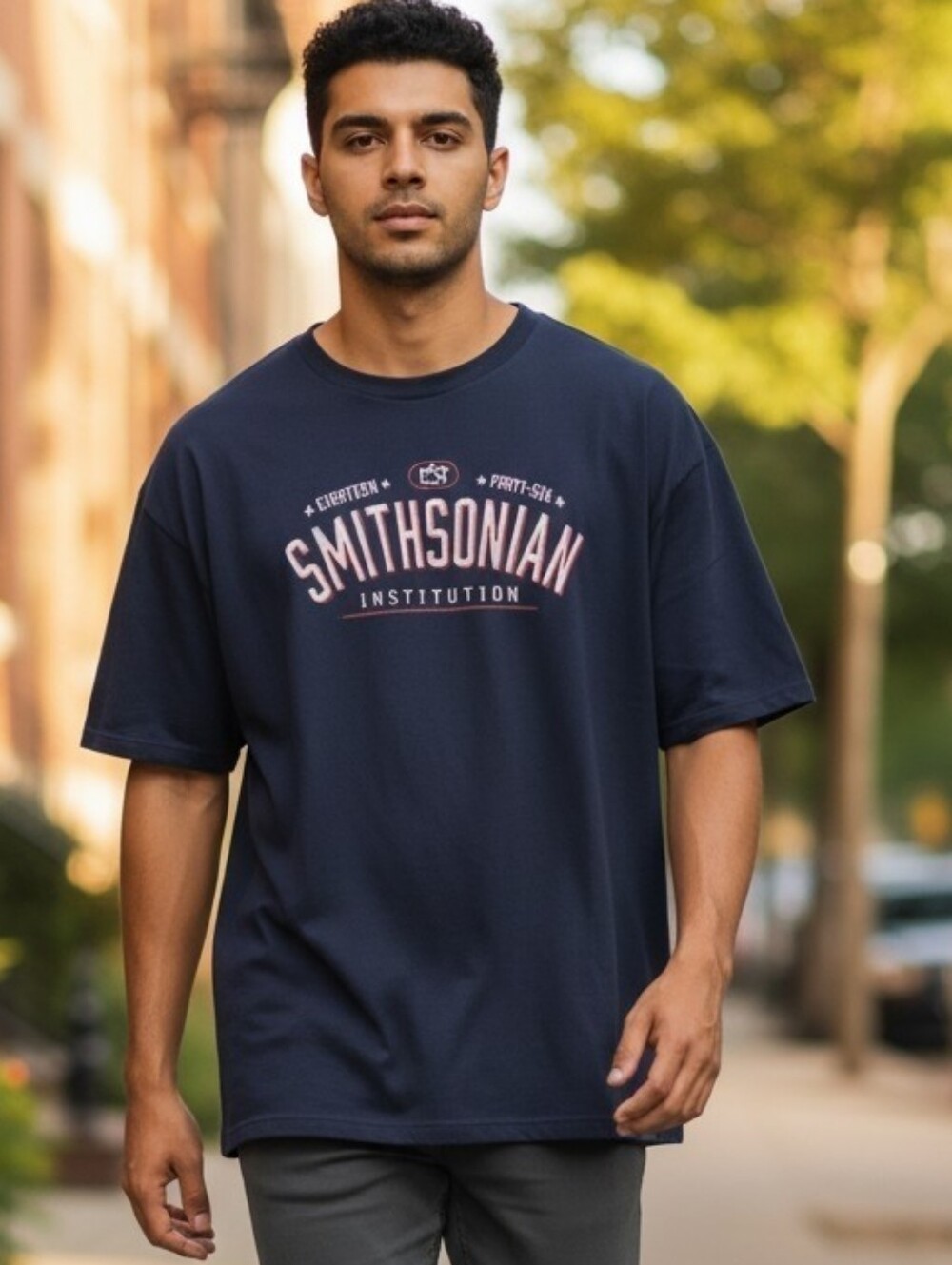 Navy Blue Men's Graphic Tee